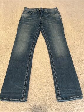 BKE Men's Faded Blue Straight Jeans